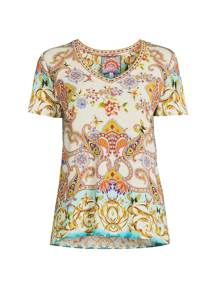 The Janie Favorite Printed V-Neck T-Shirt