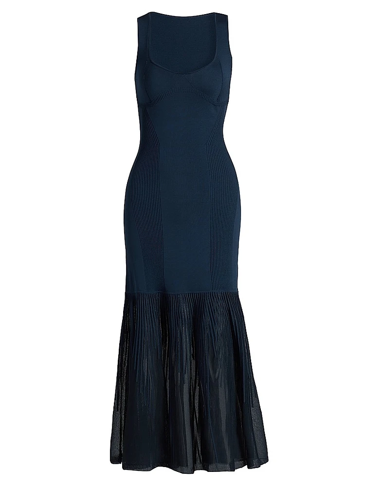 Pointelle Degrade Knit Cocktail Dress