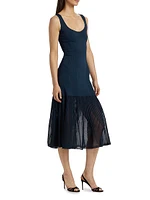 Pointelle Degrade Knit Cocktail Dress