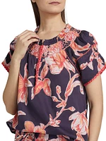 Rosie Floral Crewneck Short-Sleeve Top