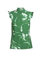 Carnation Flutter-Sleeve Blouse
