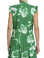 Carnation Flutter-Sleeve Blouse