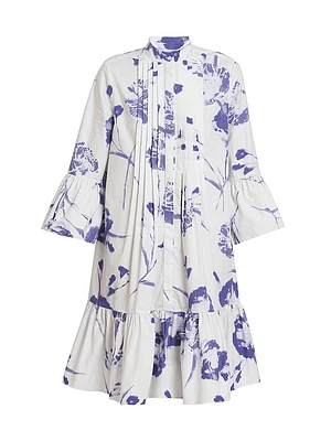 Carnation Pintuck Flare Minidress