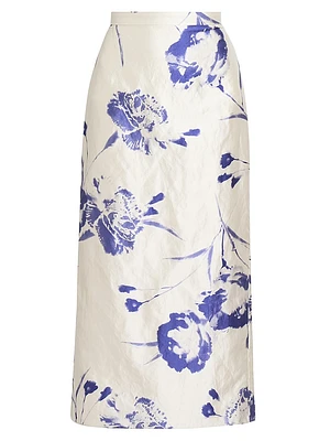 Carnation Pencil Midi-Skirt