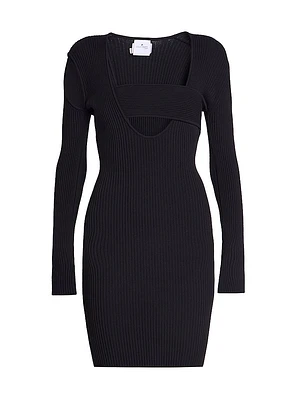 Infinity Rib-Knit Cut-Out Minidress
