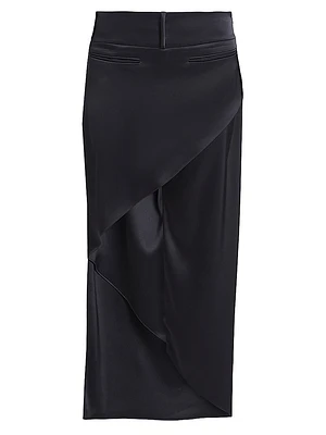 Infinity Heritage Asymmetric Satin Maxi Skirt