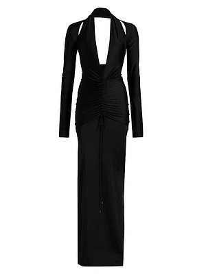 Plunge-Neck Gown