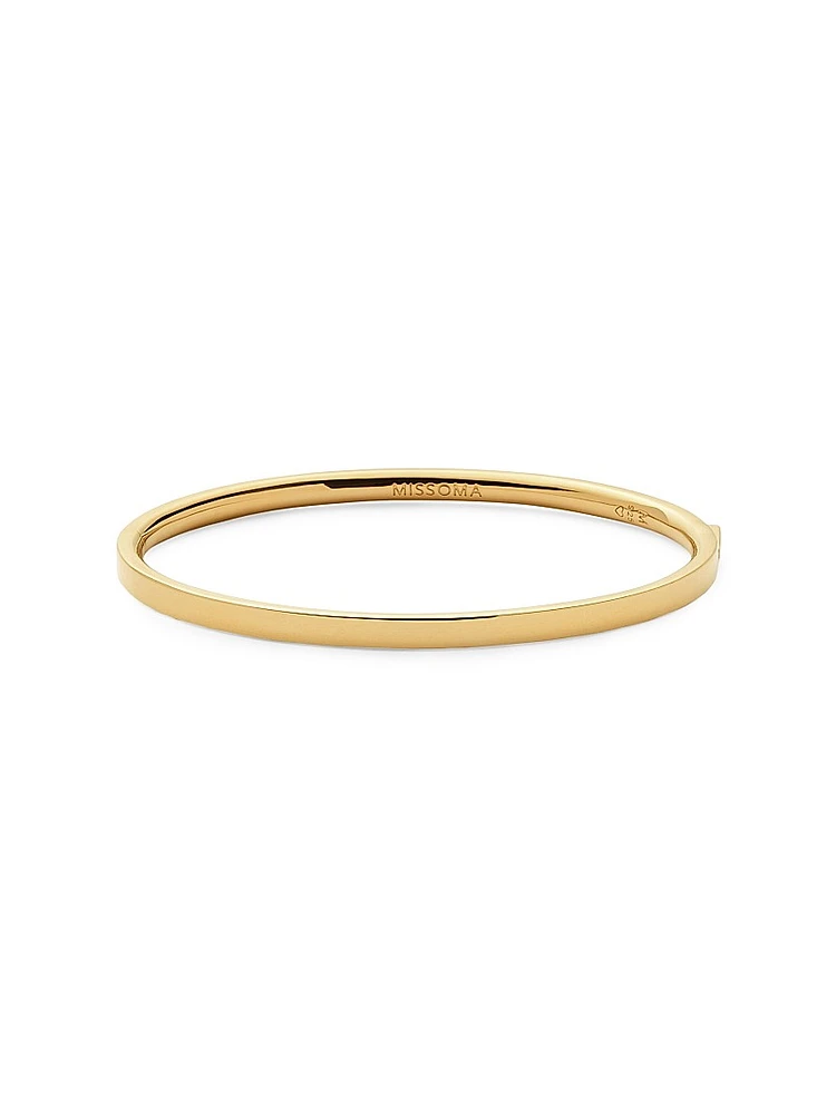 Magma 18K-Gold-Plated Or Rhodium-Plated Hinged Bangle