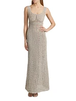 Hand-Crocheted Cotton Scoopneck Maxi Dress