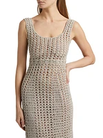 Hand-Crocheted Cotton Scoopneck Maxi Dress