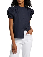 Gathered Puff-Sleeve Top