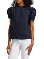 Gathered Puff-Sleeve Top