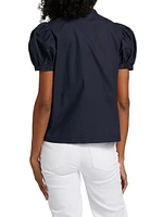 Gathered Puff-Sleeve Top
