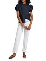 Gathered Puff-Sleeve Top