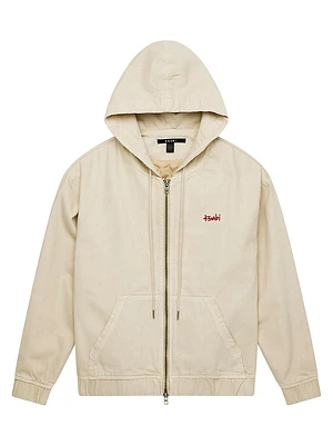 Zipped Denim Hoodie
