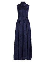 Satin Sleeveless Maxi Shirtdress