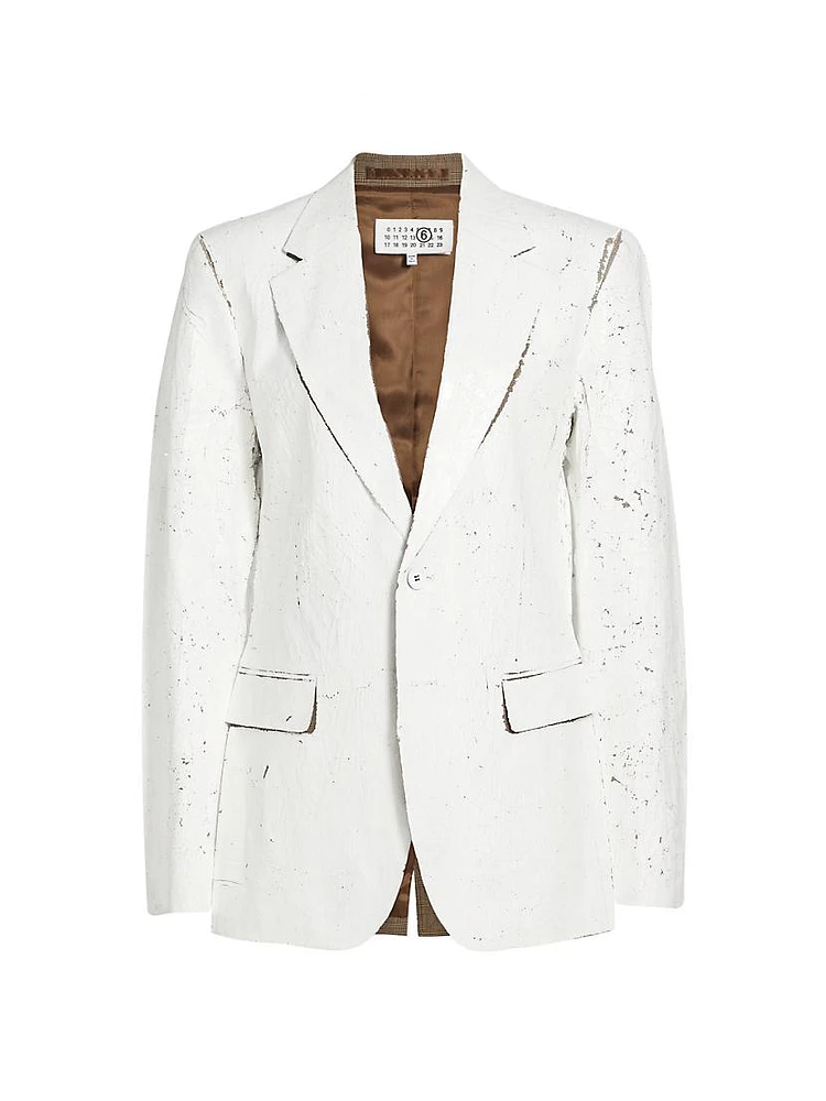 Crackled Single-Breasted Jacket
