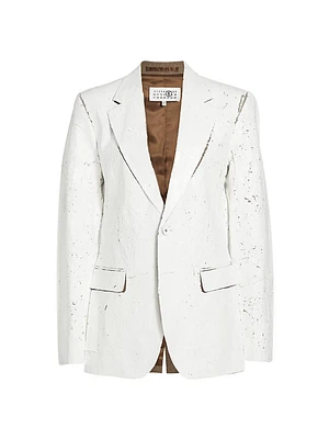 Crackled Single-Breasted Jacket