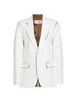 Crackled Single-Breasted Jacket