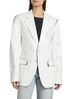 Crackled Single-Breasted Jacket