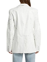 Crackled Single-Breasted Jacket