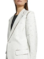 Crackled Single-Breasted Jacket