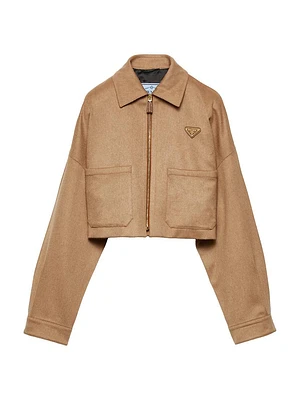Camel-Hair Blouson Jacket