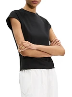 Raglan Cotton Cap-Sleeve T-Shirt