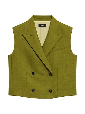Twill Double-Breasted Vest