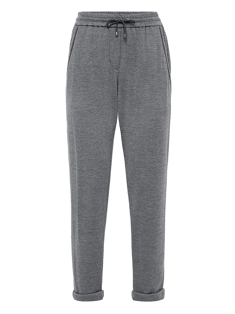 Cotton and Silk Interlock Trousers