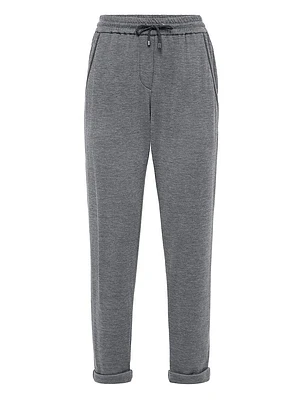 Cotton and Silk Interlock Trousers