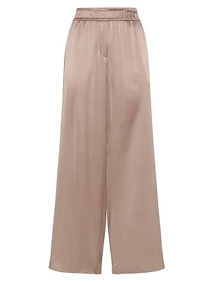 Stretch Silk Satin Track Trousers