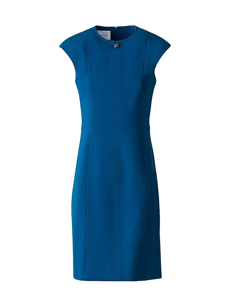 Jersey Cap-Sleeve Sheath Dress