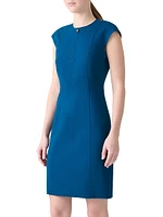 Jersey Cap-Sleeve Sheath Dress