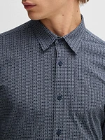 Slim-Fit Shirt Printed Performance Stretch Jersey