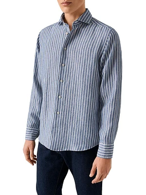 Contemporary-Fit Striped Linen Shirt