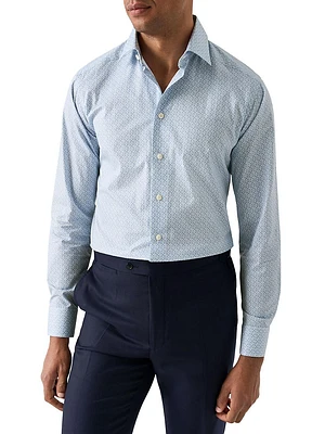 Contemporary-Fit Geometric Cotton Shirt