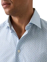Contemporary-Fit Geometric Cotton Shirt