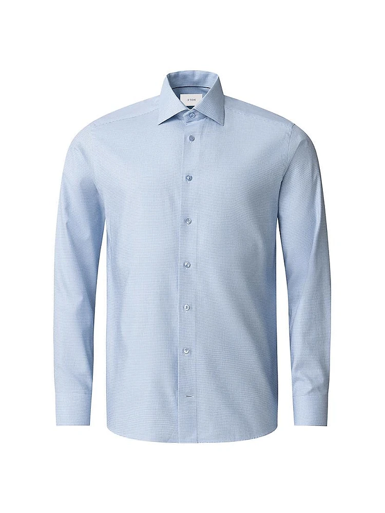 Slim-Fit Semi Solid Button-Front Shirt