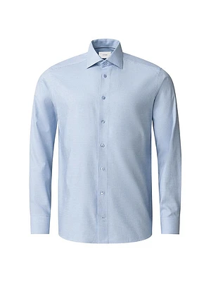 Slim-Fit Semi Solid Button-Front Shirt