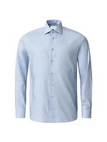 Slim-Fit Semi Solid Button-Front Shirt