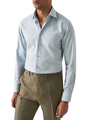 Contemporary-Fit Semi-Solid Cotton Shirt