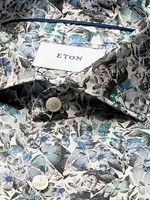 Slim-Fit Floral Linen Button-Front Shirt