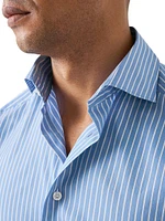 Contemporary-Fit Striped Cotton-Silk Shirt
