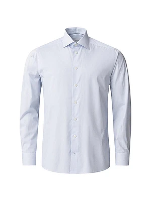 Slim-Fit Striped Button-Front Shirt