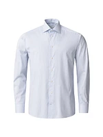 Slim-Fit Striped Button-Front Shirt