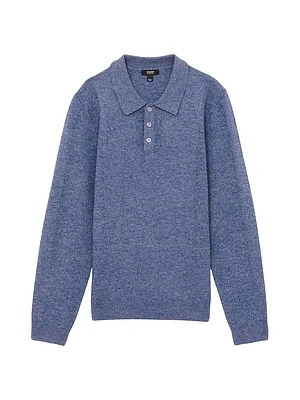 Kingsley Long-Sleeve Wool Polo Shirt