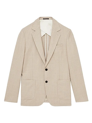 Stack Single-Breasted Textured Blazer