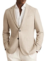 Stack Single-Breasted Textured Blazer