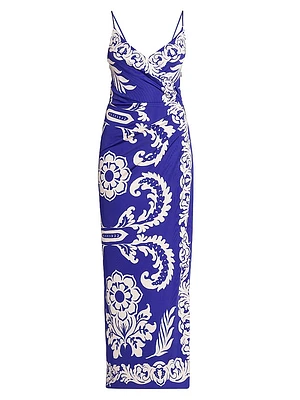Printed Cami Midi-Slipdress
